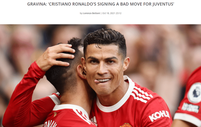 意足协主席：签下C罗对尤文来说不是一笔好的交易