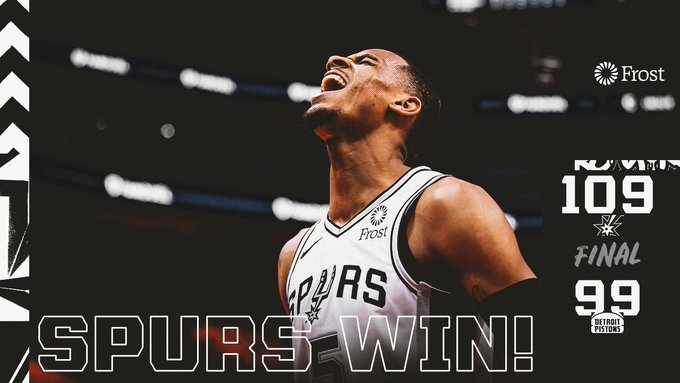 马刺109-99大胜活塞 穆雷19+10+6 格兰特14分