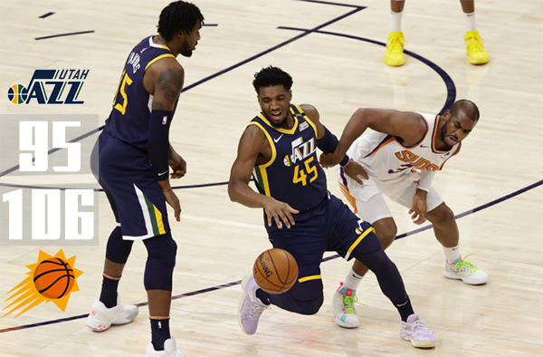 NBA简报：爵士95-106不敌太阳 布克25+3+7