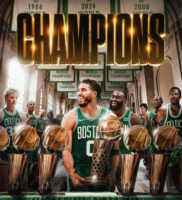 凯尔特人18冠独享历史第一 2024年成功登顶