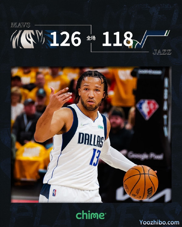 独行侠126-118力克爵士 布伦森31+5 米切尔32+6