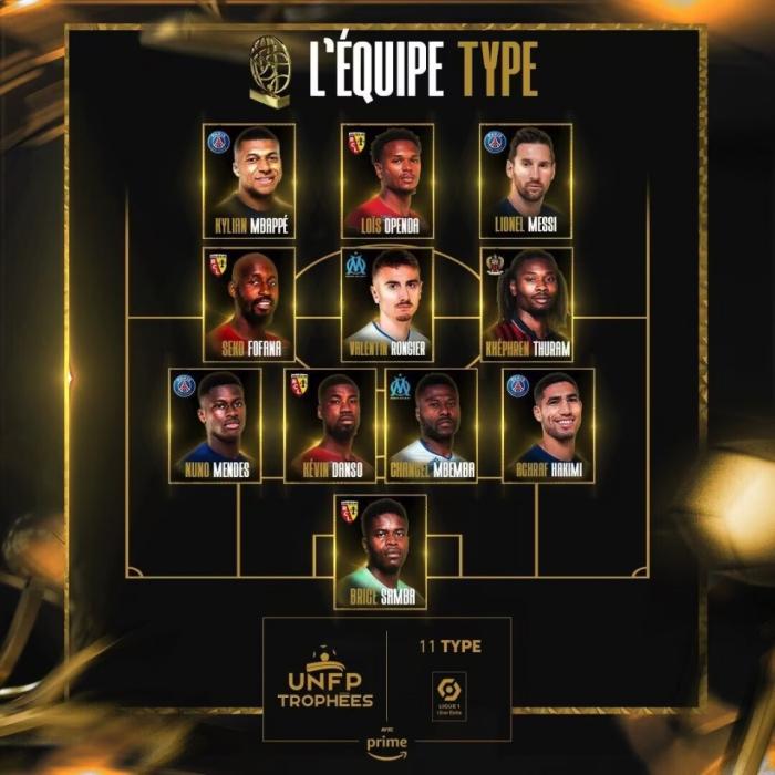 本赛季法甲各奖项公布：梅西入围最佳阵 姆巴佩连续第4次当选MVP