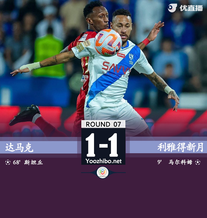 新月1-1达马克 内马尔策动马尔科姆破门斯坦丘任意球世界波