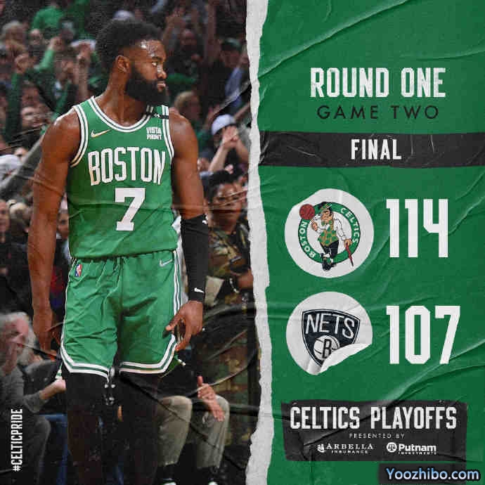 绿军114-107逆转篮网  杰伦22+6 塔图姆19+6+10 杜兰特27+5