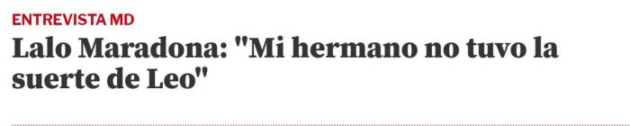 马拉多纳弟弟：我哥和梅西都是最佳