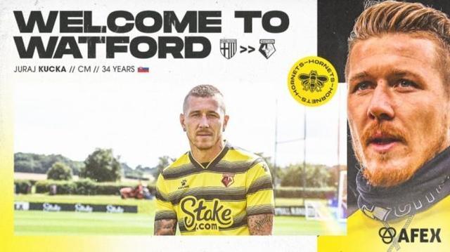 官方：前米兰中场库茨卡加盟沃特福德