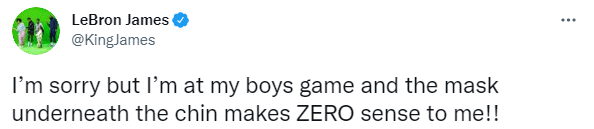 詹皇解除隔离首次发声！呼吁球迷戴好口罩：抱歉，我正在看儿子的比赛