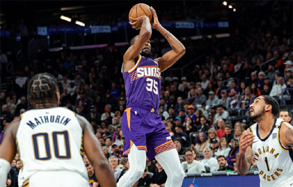 逼近前六！太阳豪取5连胜，杜兰特亮镰刀，三巨头91分极速狂飙