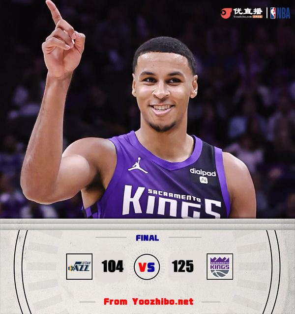 国王125-104击败爵士 基根-穆雷射落12记三分砍47分 塞克斯顿28分