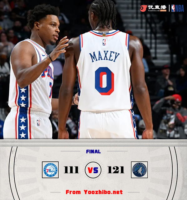 76人111-121不敌森林狼 乔治首秀23+6 华子16分 里德19分