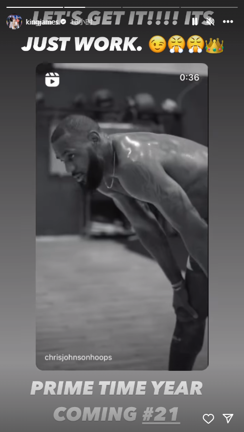 詹皇最新训练曝光：赤膊出镜连续暴扣 新赛季将超越科比并列历史第二