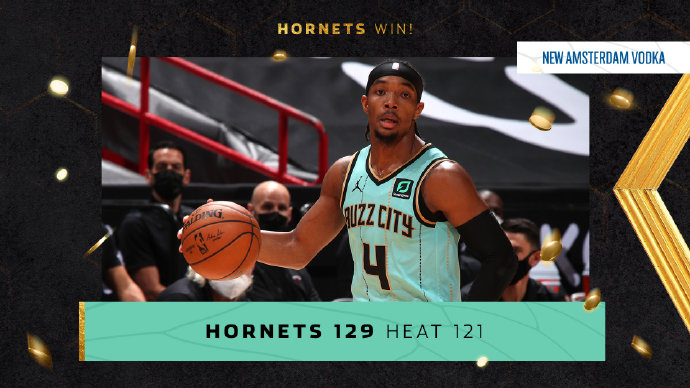 黄蜂129-121加时灭热火 蒙克36分 巴特勒25+9+4断