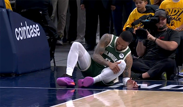 雄鹿再遇伤病困扰：利拉德膝盖扭伤 所幸无大碍回归