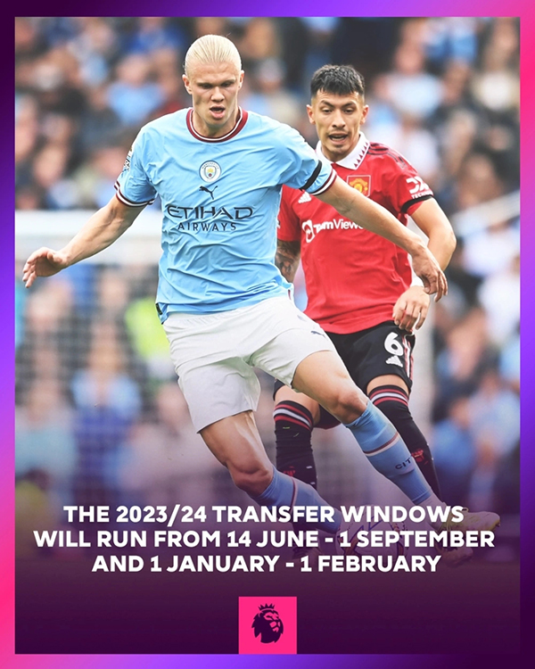 官方：2023英超夏窗和2024英超冬窗日期确定