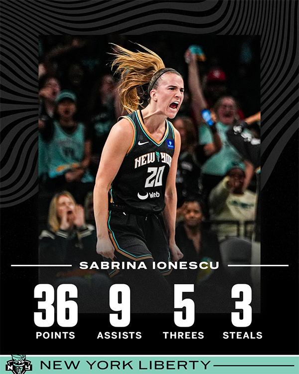 女库里爆发！36+9+5 三分，率队横扫晋级半决赛