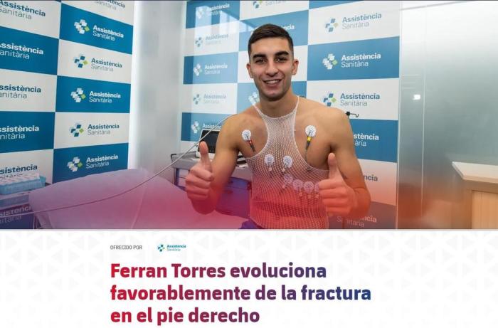 巴萨官方：新援费兰-托雷斯右脚骨折伤势恢复良好