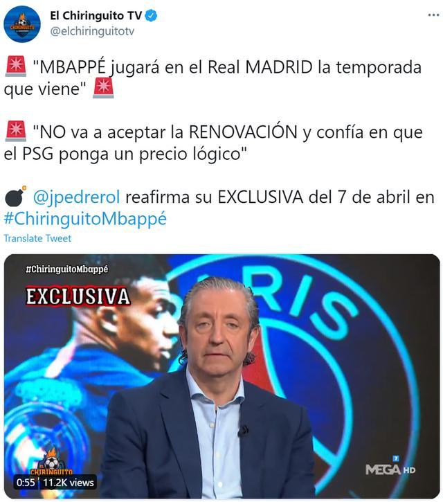 六台：姆巴佩下赛季将效力皇马，不会与巴黎续约