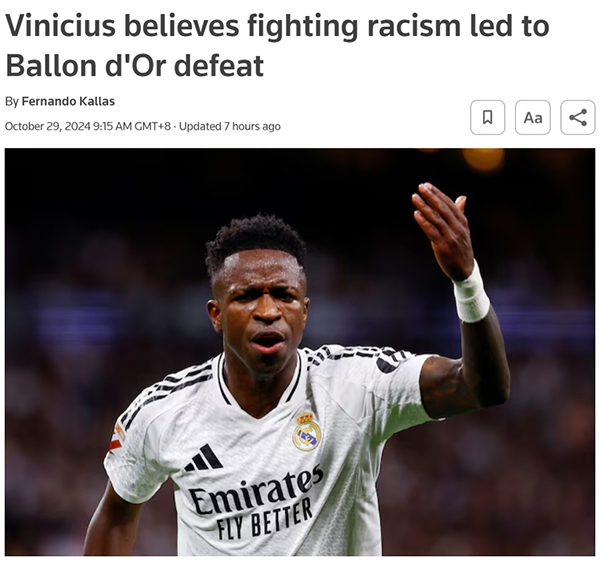 皇马球星无缘金球奖背后：种族主义抗争的呐喊