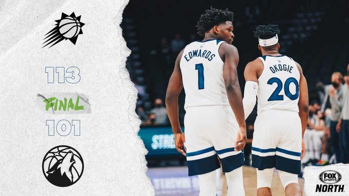 太阳113-101战胜森林狼 保罗20+9 唐斯24+9 卢比奥21+10