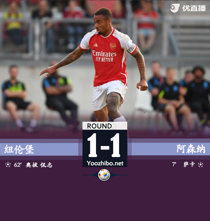 阿森纳1-1纽伦堡 海因送大礼萨卡破门哈弗茨替补登场