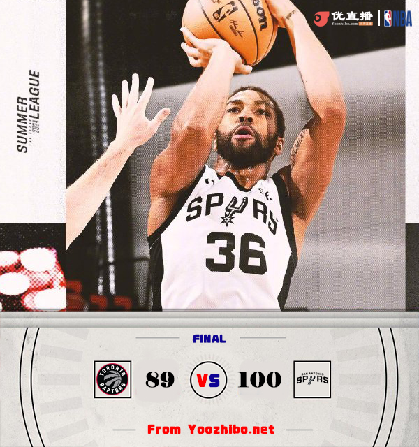 马刺100-89战胜猛龙 马萨尔斯基14+13+5 谢德18+6