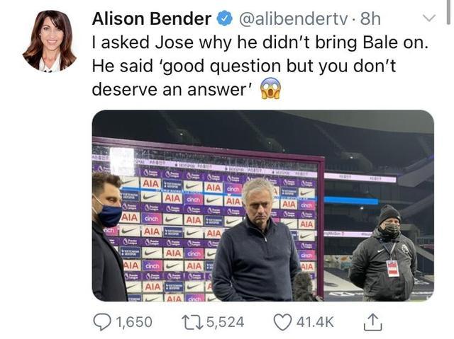 为什么不上贝尔？穆帅：好问题，但你不配得到答案