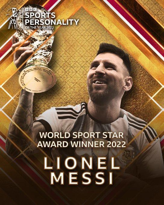 实至名归！梅西当选BBC世界体育年度之星