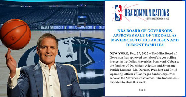 库班正式获准出售球队！名记揭秘篮球运作无变化 新老板声明共同管理