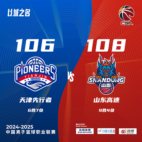 山东108-106逆转天津 盖利40+7+8 高诗岩末节3三分 詹姆斯27+22