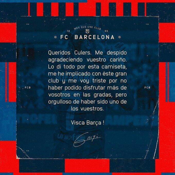 格列兹曼发文告别巴萨：巴萨加油吧！