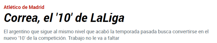 马卡：同样来自阿根廷的科雷亚能成为西甲新领军者