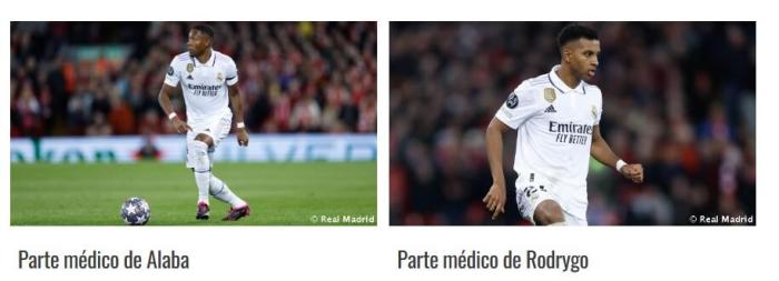 皇马官方：阿拉巴、罗德里戈肌肉受伤