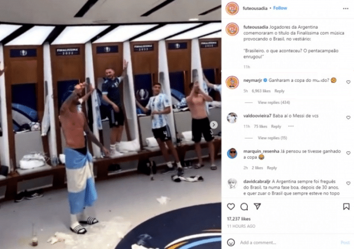阿根廷嘲讽巴西，内马尔回应：他们赢了世界杯？