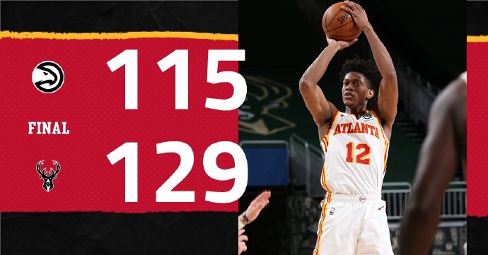 雄鹿129-115轻取老鹰 字母哥27+14+8 科林斯30+7