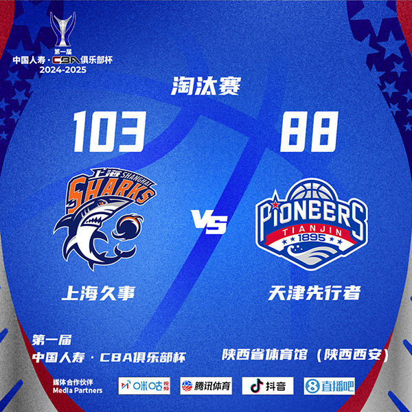 上海103-88轻取天津 洛夫顿22+11&伤退 李添荣23+6