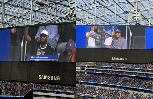 詹姆斯饮酒观战 NFL，包厢挥手戴王冠画面曝光，发声致敬威少