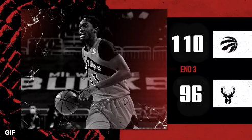 猛龙110-96力克雄鹿 鲍威尔29分 西卡27+6+5 字母哥23+12+8