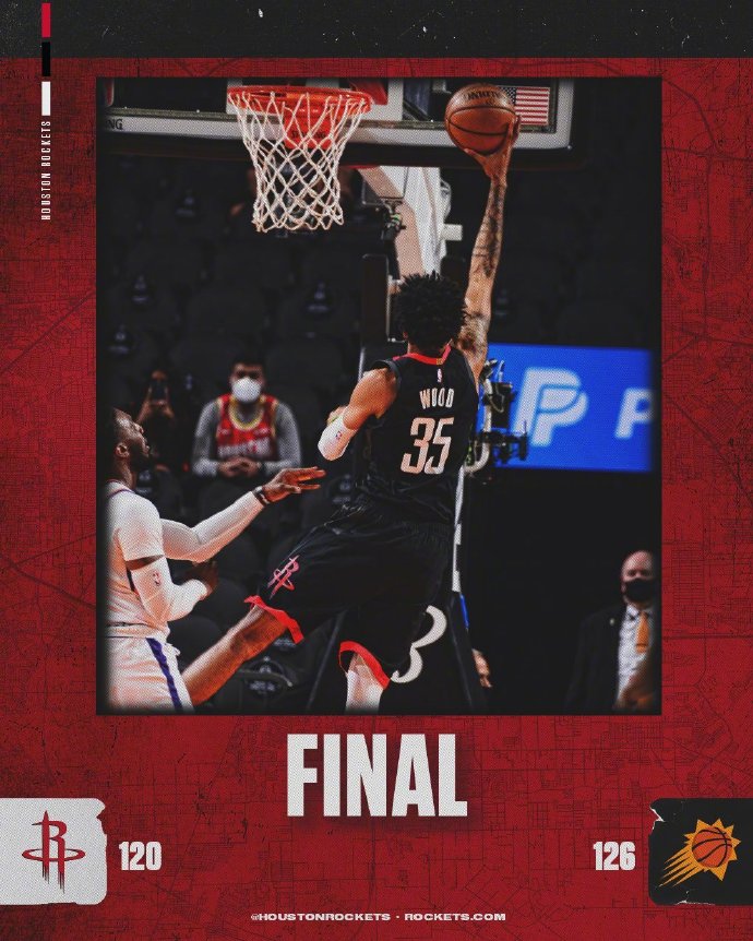 太阳126-120战胜火箭 克劳德26分 伍德25+15