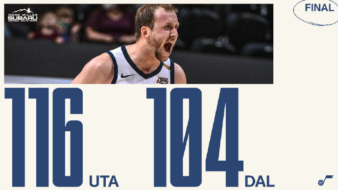 爵士116-104击败独行侠 戈贝尔29+20 克拉克森31+7