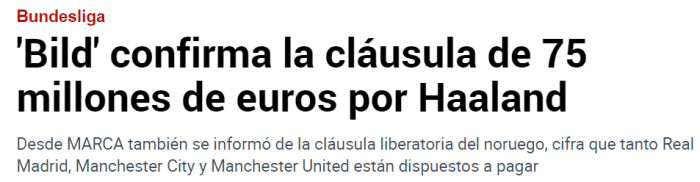 图片报：曼市双雄是皇马竞争哈兰德的主要对手