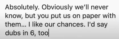 你说呢？库里：纸上谈兵地说，有杜兰特的勇士能6场内击败96年公牛！