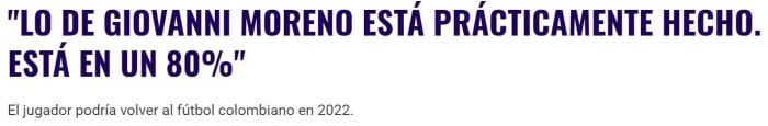 哥媒：上海申花队长莫雷诺接近重返国民竞技