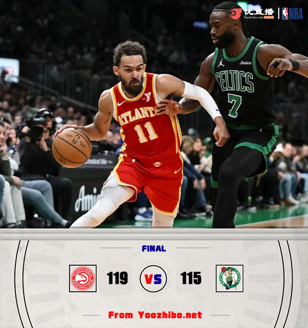 老鹰119-115站绿军 吹杨28+11 双探花48中16 奥孔武关键一帽一板