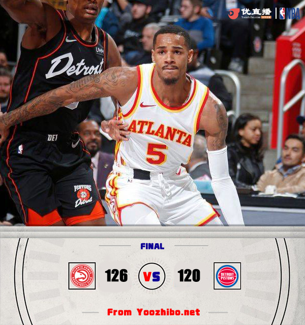 老鹰126-120力克活塞 D-穆雷32+9 巴格利22+10 奥萨尔-汤普森21+8