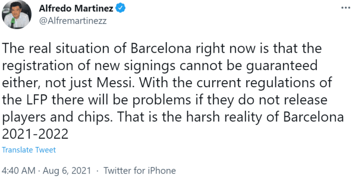 记者：巴萨问题很严重，现在新援都无法注册