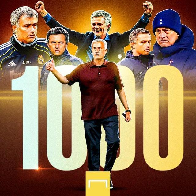 穆里尼奥主帅生涯1000场数据：639胜25冠