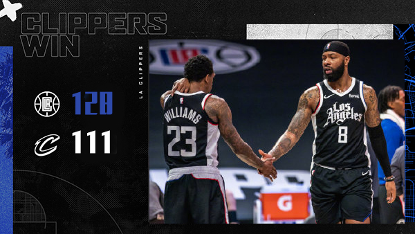 快船128-111轻取骑士 卡乔皆因伤缺战 路威30+10