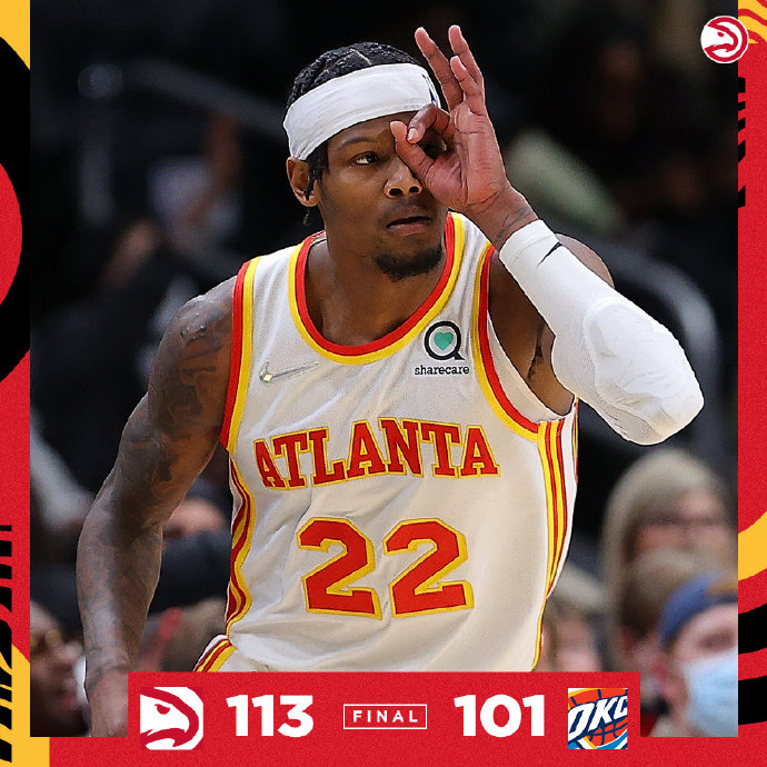 老鹰113-101轻取雷霆 特雷-杨30+6 基迪15+7+8