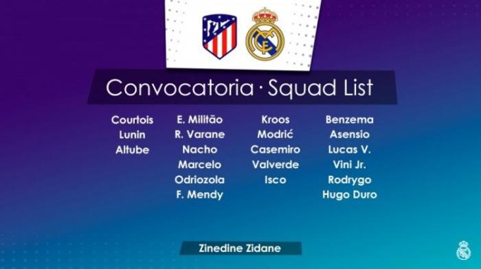 皇马战马竞大名单: 本泽马复出, 拉莫斯阿扎尔缺阵