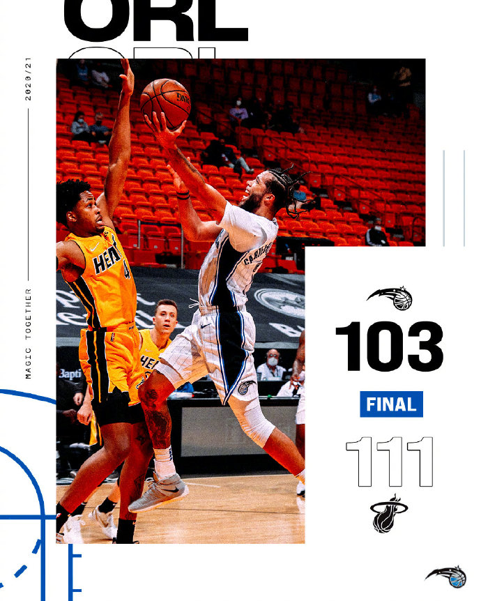 热火111-103战胜魔术 巴特勒27+8+11 武切维奇24+17